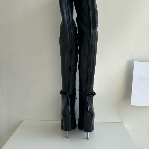 GIVENCHY Narlia Over The Knee Boots Runway Lace Front Open Toe sz 36 NEW w/box - Picture 7 of 16